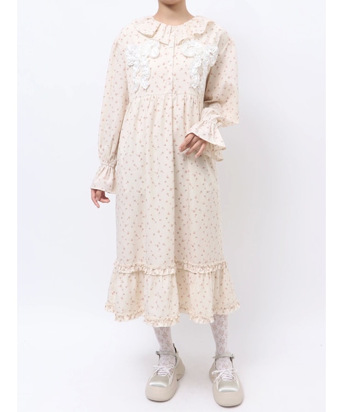 merry jenny（メリージェニー）の「flowerフリルリボンワンピース