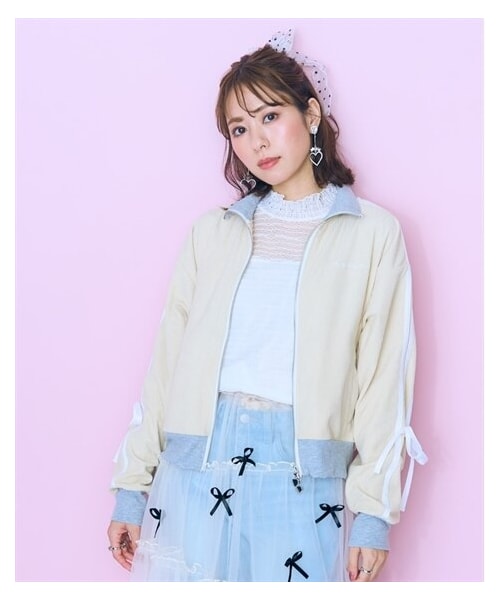 大きいサイズ リボンラインコーデュロイトラックジャケット marun