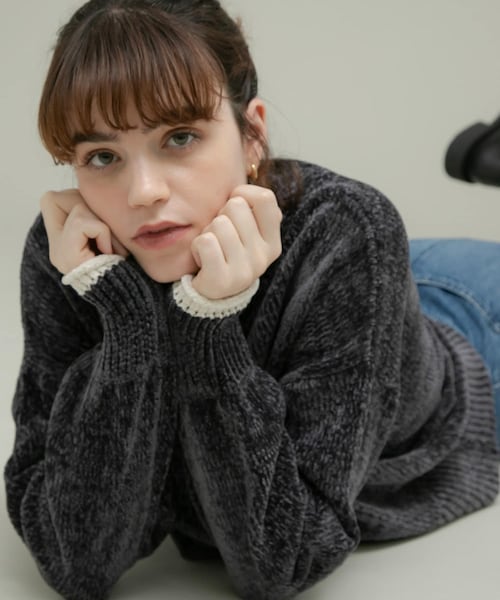 URBAN RESEARCH Sonny Label（アーバンリサーチサニーレーベル）の「モールヤーンハイネックニットプルオーバー（ニット/セーター・レディース・ベージュ/チャコールグレー/ピスタチオ・FREE）」の2枚目の写真