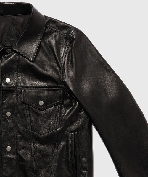 ADAM ET ROPE'（アダムエロペ）の「【A LEATHER/エーレザー】RUCKER JACKET(STANDARD)（ライダースジャケット・メンズ・ブラック・1/2/3）」の7枚目の写真