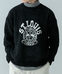 ITEMS URBANRESEARCH | カレッジロゴ モール クルーネック ニット(ニット/セーター)