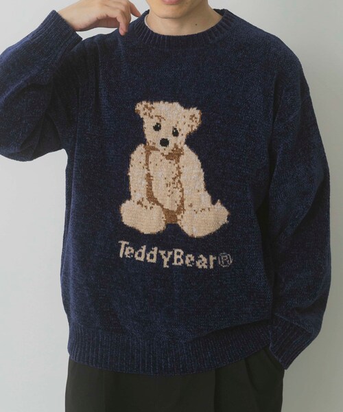 ITEMS URBANRESEARCH（アイテムズ アーバンリサーチ）の「Teddy Bear モールクルーネックニット（ニット/セーター・メンズ・GRY/NVY/GRN・M/L）」の6枚目の写真