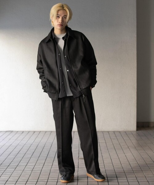 SENSE OF PLACE by URBAN RESEARCH（センスオブプレイスバイアーバンリサーチ）の「『セットアップ対応』ウールライクダブルタックワイドパンツ（その他パンツ・メンズ・BLACK/CHARCOAL/GREIGE/NAVY・S/M/L）」の10枚目の写真