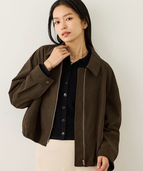 ROPE'（ロペ）の「スエードライクブルゾン（ブルゾン・レディース・ダークブラウン・F）」の7枚目の写真