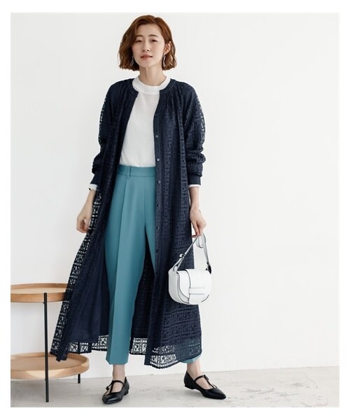 nissen（ニッセン）の「総レースワンピース【OtonaSMILE】（ワンピース・レディース・オフホワイト/ネイビー/ミントグリーン・M/L/LL/3L/4L/5L）」の15枚目の写真