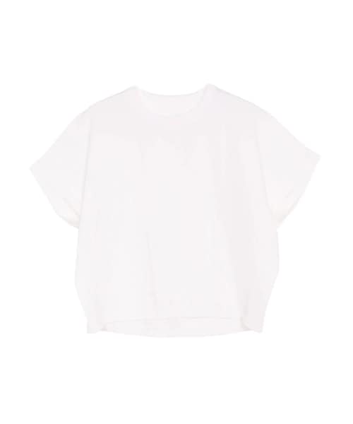 ELENDEEK(エレンディーク)の「ROLL UP T CS(Tシャツ/カットソー・レディース・オフホワイト/ブラック/ブルー/ベージュ・F)」の1枚目の写真