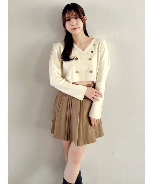 dazzlin（ダズリン）の「【POLO BCSコラボ】テーラーカラーニットトップス ※BROWN WEB限定カラー（ニット/セーター・レディース・アイボリー/グレー/ピンク/ブラウン/ベージュ・F）」の2枚目の写真