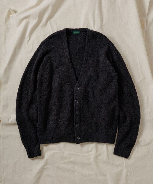 ADAM ET ROPE'（アダムエロペ）の「【WILD LIFE TAILOR】LOOP YARN CARDIGAN（カーディガン/ボレロ・メンズ・ブラック/オリーブ/ブルー系・L/M）」の2枚目の写真