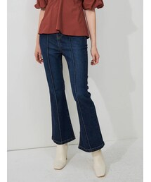 MERCURYDUO | ベルト付デニムセミフレアパンツ(デニムパンツ)