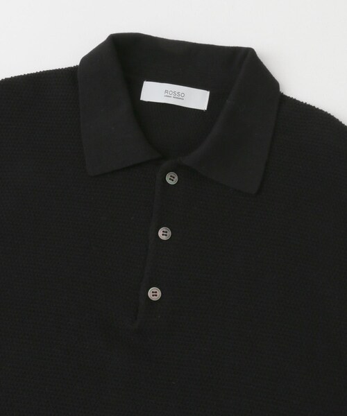 URBAN RESEARCH ROSSO（アーバンリサーチロッソ）の「『WEB限定』変形カノコ半袖ニットポロ（ポロシャツ・メンズ・BLACK/NAVY/KHAKI/LIGHT GRAY・M/L）」の14枚目の写真