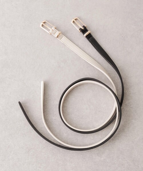 SMELLY（スメリー）の「スリムスクエアベルト（ベルト・レディース・BLK/IVO・-）」の6枚目の写真