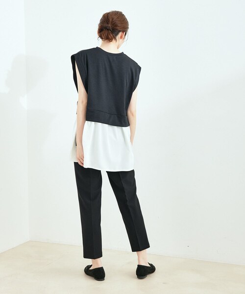 Jayro（ジャイロ）の「センタープレステーパードパンツ（スラックス・レディース・ブラック/ホワイト系/ダークブラウン/グリーン/ブルー/ピンク・L/M）」の19枚目の写真