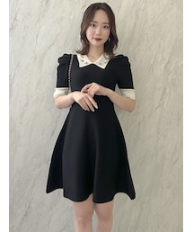 dazzlin | ビジューカラー半袖ニットワンピース(ワンピース)