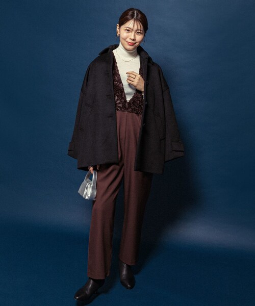 URBAN RESEARCH ROSSO（アーバンリサーチロッソ）の「F by ROSSO　モールレース切替オールインワン（サロペット/オーバーオール・レディース・BROWN/BLACK・36/38）」の14枚目の写真