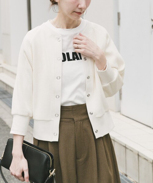 ITEMS URBANRESEARCH(アイテムズ アーバンリサーチ)の「針抜きドルマンカーディガン(カーディガン/ボレロ・レディース・L.YEL/BLK/OFF・Free)」の5枚目の写真