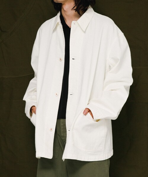 URBAN RESEARCH（アーバンリサーチ）の「HERILL　Nepdenim coveralljacket（カバーオール・メンズ・VT Worn/White・2/3）」の6枚目の写真