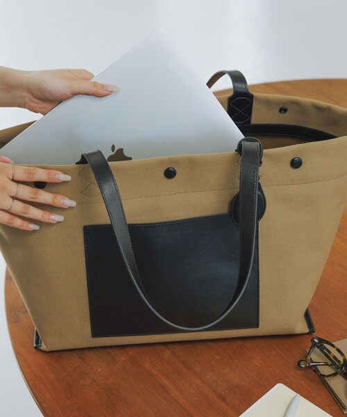 ROPE'（ロペ）の「【E'POR】【A4/PC対応・内側撥水・軽量】SAIL BAG(セイルバッグ)/26SS新型（トートバッグ・レディース・ブラウン/ベージュ・F）」の16枚目の写真