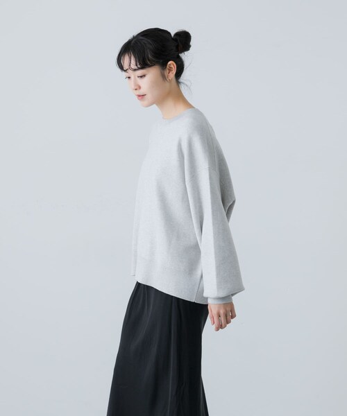 かぐれ（カグレ）の「『ユニセックス』コットンカシミヤスムースニットプルオーバー（ニット/セーター・レディース・GRAY/OATMEAL・1/2）」の6枚目の写真