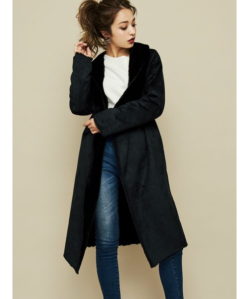 RESEXXY（リゼクシー）の「フェイクムートンコート（ムートンコート・レディース・ブラック/ピンク/ブラウン/ベージュ・F）」の2枚目の写真