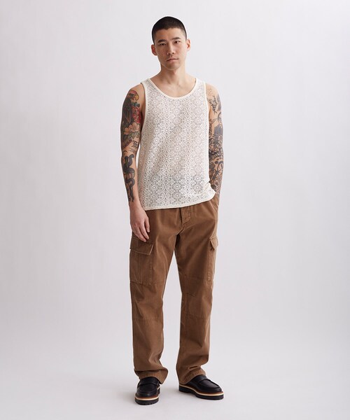 Saturdays NYC(サタデーズ ニューヨークシティ )の「Gabriel Cotton Mesh Tank(タンクトップ・メンズ・オフホワイト/ブラック・L/M/S/XS/XL)」の21枚目の写真