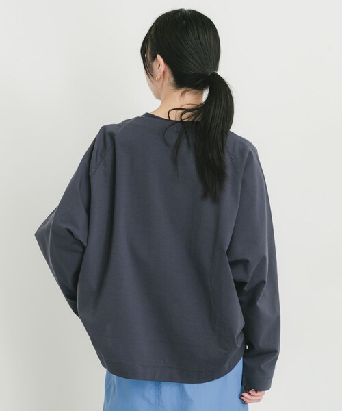 EKAL(エカル)の「シルケットコットンロングスリーブTシャツ(Tシャツ/カットソー・レディース・オフ/ネイビー・One)」の19枚目の写真