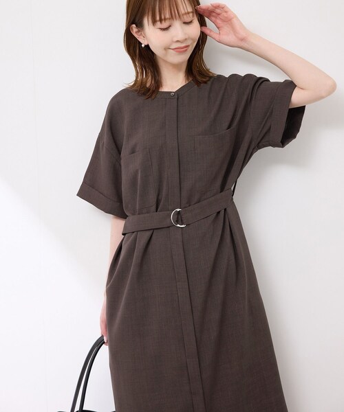ROPE' PICNIC(ロペピクニック)の「サックワンピース(ワンピース・レディース・ダークブラウン/ベージュ系/ネイビー・36/38)」の12枚目の写真