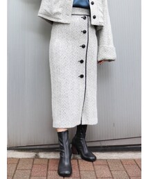 MURUA | レザーパイピングタイトスカート【セットアップ着用可能】(スカート)