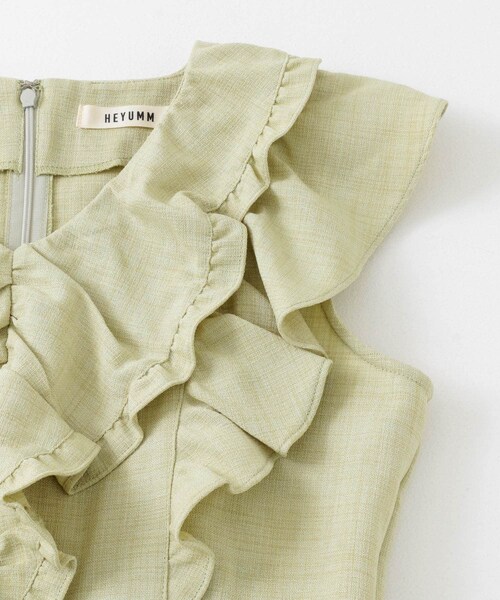 SENSE OF PLACE by URBAN RESEARCH（センスオブプレイスバイアーバンリサーチ）の「フリルスリーブオールインワン（サロペット/オーバーオール・レディース・IVORY/NAVY/CHARCOAL・S/M）」の6枚目の写真