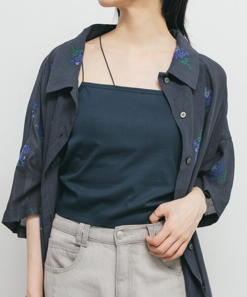 KBF（ケイビーエフ）の「アシンメトリーカップ付キャミ（キャミソール・レディース・OFF/NAVY/BLACK・one）」の17枚目の写真