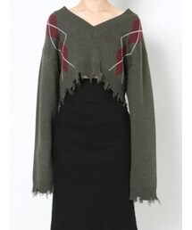 EMODA | ワイドクロップドVニット(ニット/セーター)