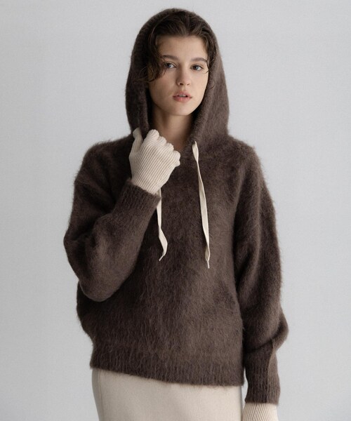 URBAN RESEARCH Sonny Label（アーバンリサーチサニーレーベル）の「フーディシャギーニットプルオーバー（ニット/セーター・レディース・グレー/ブラウン/ネイビー・Free）」の14枚目の写真