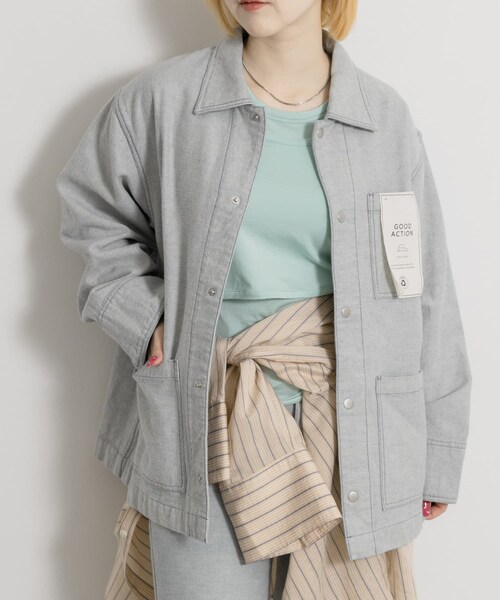 THE GOODLAND MARKET（ザグッドランドマーケット）の「ザ グッドランド マーケット　RE DENIM COVERALL（デニムジャケット・メンズ・L.INDIGO・1/2/3）」の17枚目の写真