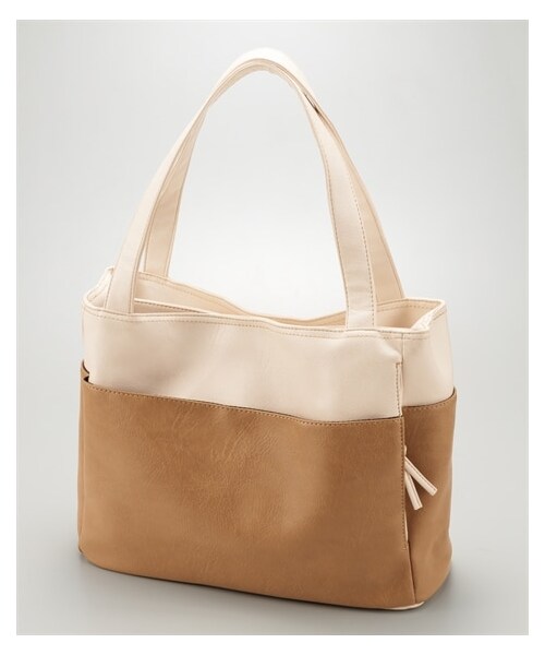 nissen（ニッセン）の「10ポケット多収納トートバッグ（A4対応）（トートバッグ・メンズ・黒/グレージュ/アプリコット/マスタード/アイボリー×オーク/チャコール/ペールグリーン・Y）」の3枚目の写真