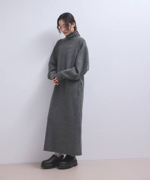 ADAM ET ROPE'（アダムエロペ）の「【WEB限定】2WAYニットポロワンピース（ワンピース・レディース・チャコール/グレー/ブラウン・F）」の9枚目の写真