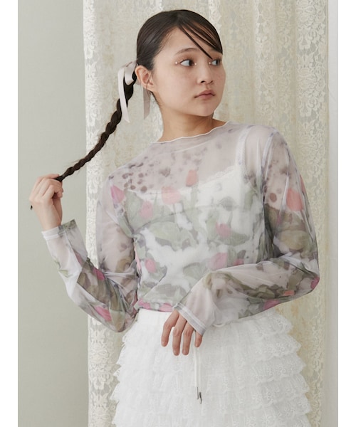 flowerシアーメッシュtops