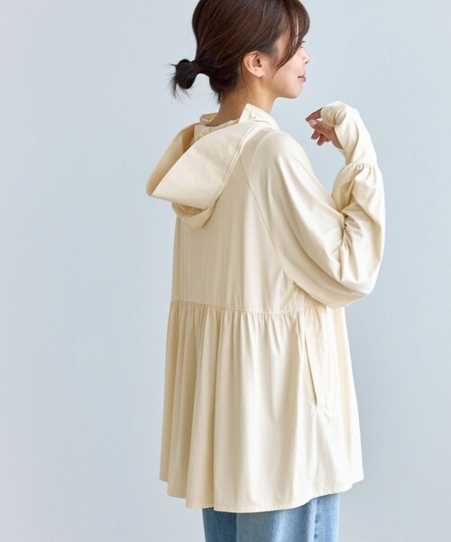 ROPE' PICNIC（ロペピクニック）の「絶対焼けたくないUVパーカー/UVカット・接触冷感（パーカー・レディース・ライトグレー/キナリ/ブルー系・F）」の14枚目の写真