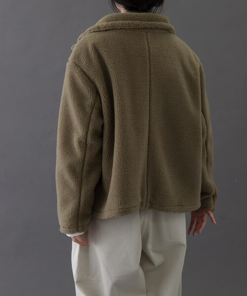 URBAN RESEARCH DOORS（アーバンリサーチドアーズ）の「FORK&SPOON　スタンドカラーボアブルゾン（ブルゾン・レディース・BLACK/BEIGE・1）」の15枚目の写真