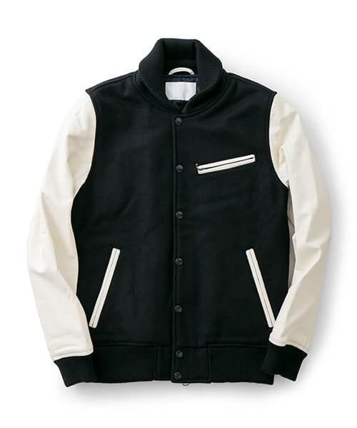 URBAN RESEARCH（アーバンリサーチ）の「URiD　メルトン/ラムレザー スタジャン（スタジャン・メンズ・BLACK/NAVY/CAMEL・S/M/L）」の2枚目の写真