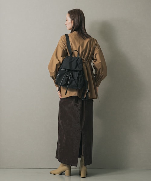 SENSE OF PLACE by URBAN RESEARCH（センスオブプレイスバイアーバンリサーチ）の「撥水マルチポケットナイロンリュック（バックパック/リュック・レディース・BLACK/BROWN・one）」の7枚目の写真