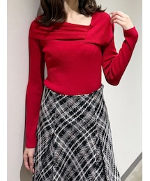 MERCURYDUO | アシメドレープコンパクトニット(ニット/セーター)