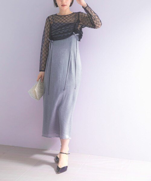 URBAN RESEARCH ROSSO（アーバンリサーチロッソ）の「kaene　ドロストギャザーセパレートドレス（ワンピース・レディース・GRAY/MINT・36）」の5枚目の写真