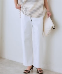 nissen | ウエスト裏ゴムボックスストレッチストレートデニムパンツ(パンツ)