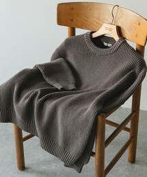 畦ニット クルーネックプルオーバー