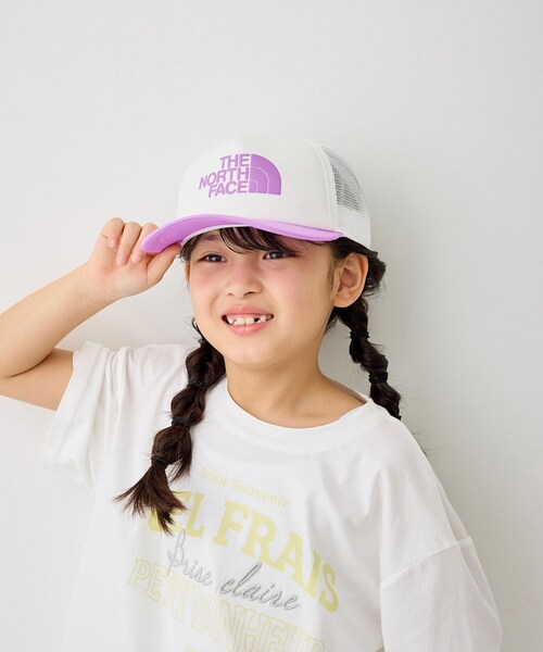 ROPE' PICNIC(ロペピクニック)の「【KIDS】【THE NORTH FACE/ザ・ノースフェイス】Kids logo mesh cap(キャップ・キッズ・ラベンダー系・F)」の1枚目の写真