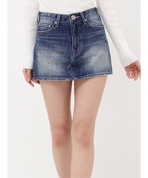 GYDA（ジェイダ）の「bijouデニムスカートライクショートパンツ