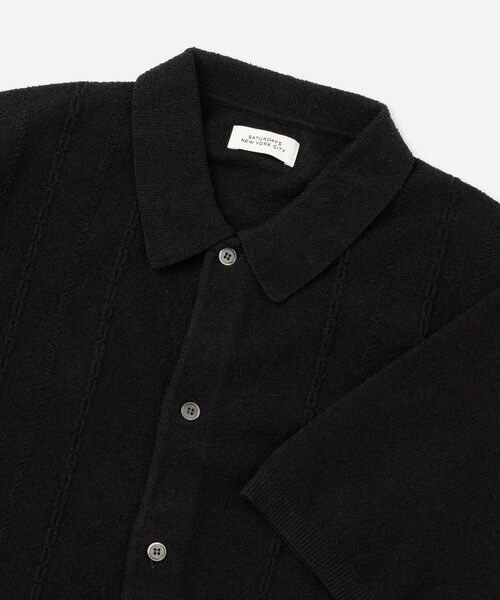 Saturdays NYC(サタデーズ ニューヨークシティ )の「Kenneth Knit SS Shirt(ポロシャツ・レディース・ブラック/キナリ/レンガ・L/M/S/XL)」の15枚目の写真