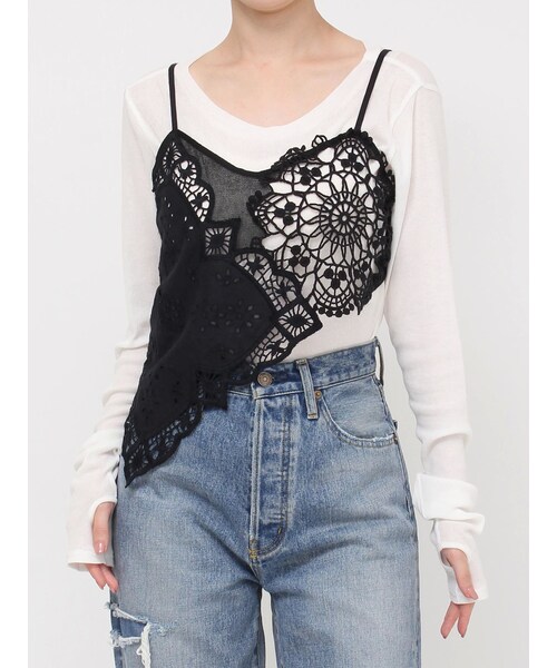 Ungrid（アングリッド）の「【Htage】パッチワークレースキャミソール（その他・レディース・オフホワイト/ブラック・F）」の10枚目の写真