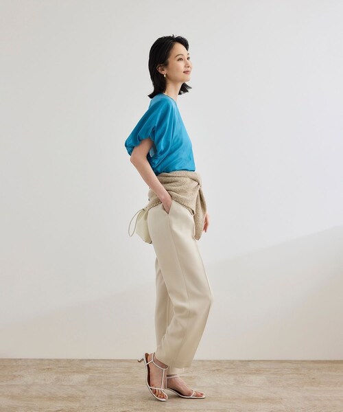 ROPE'（ロペ）の「【洗える】コットンシルクブラウス/セットアップ対応（シャツ/ブラウス・レディース・ブラック/ターコイズ・F）」の10枚目の写真