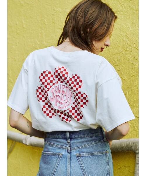 jouetie（ジュエティ）の「ROXY BIG Tシャツ（Tシャツ/カットソー・レディース・ブラック/オフホワイト/イエロー・M/F）」の2枚目の写真