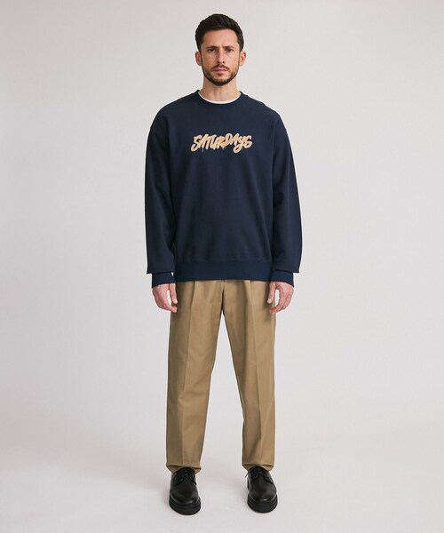 Saturdays NYC(サタデーズ ニューヨークシティ )の「Neon Saturdays Sweatshirt(スウェット・レディース・ホワイト/ネイビー・L/M/S/XL/XS)」の16枚目の写真
